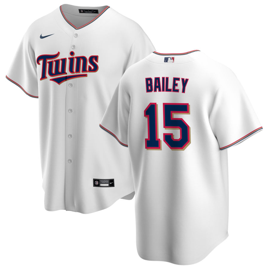 Nike Men #15 Homer Bailey Minnesota Twins Baseball Jerseys Sale-White - Click Image to Close